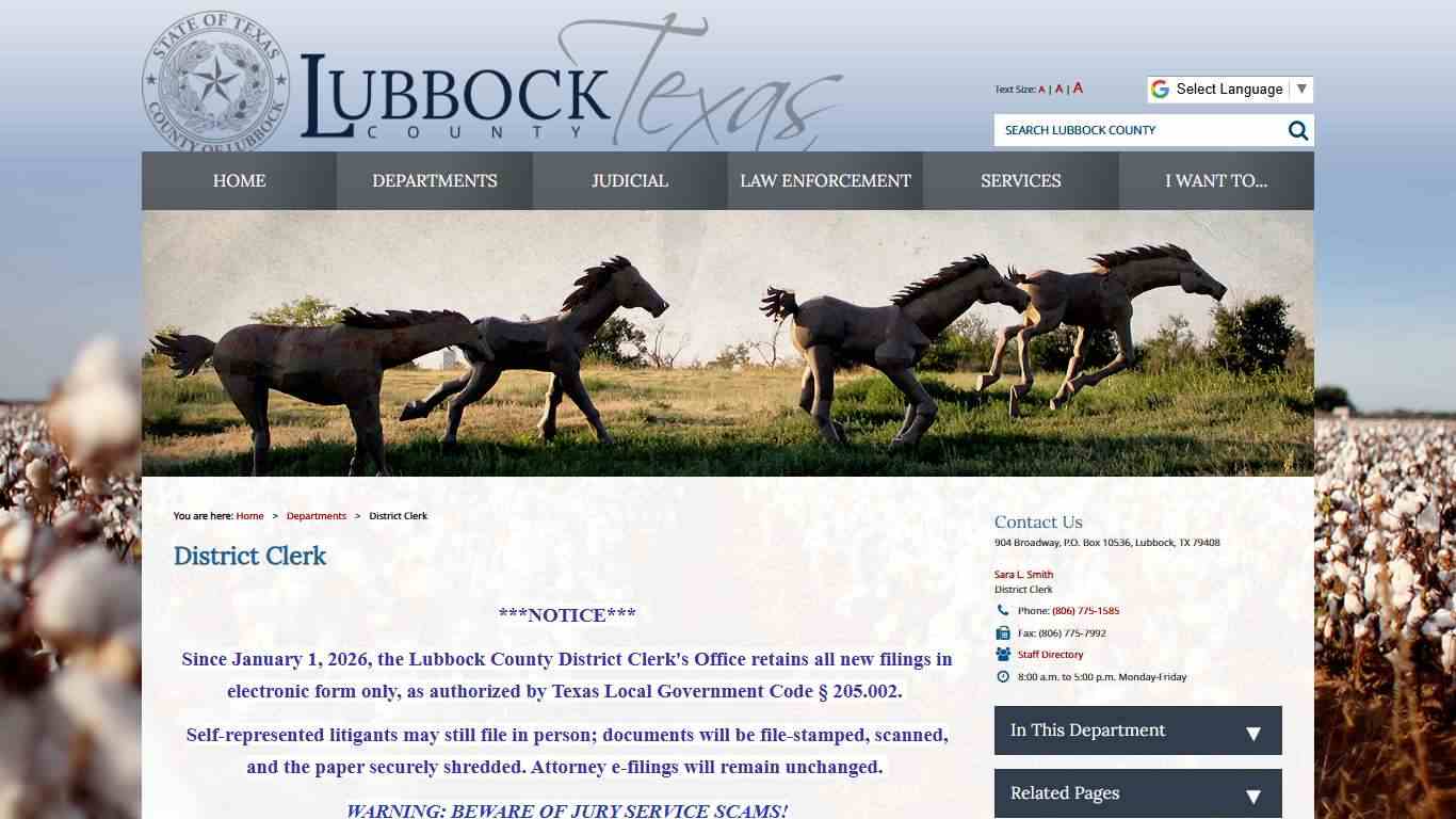 District Clerk / Lubbock County, Texas