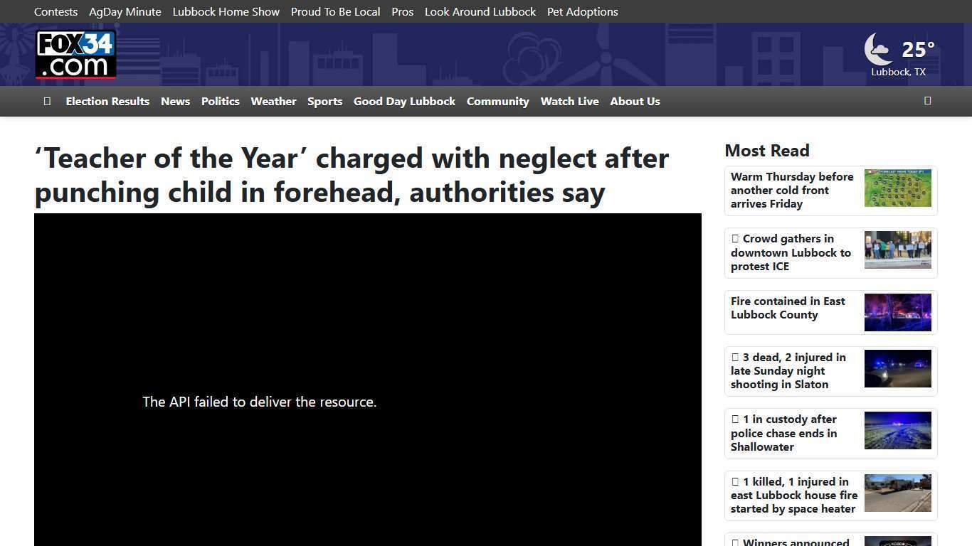 ‘Teacher of the Year’ charged with neglect after punching child in forehead, authorities say