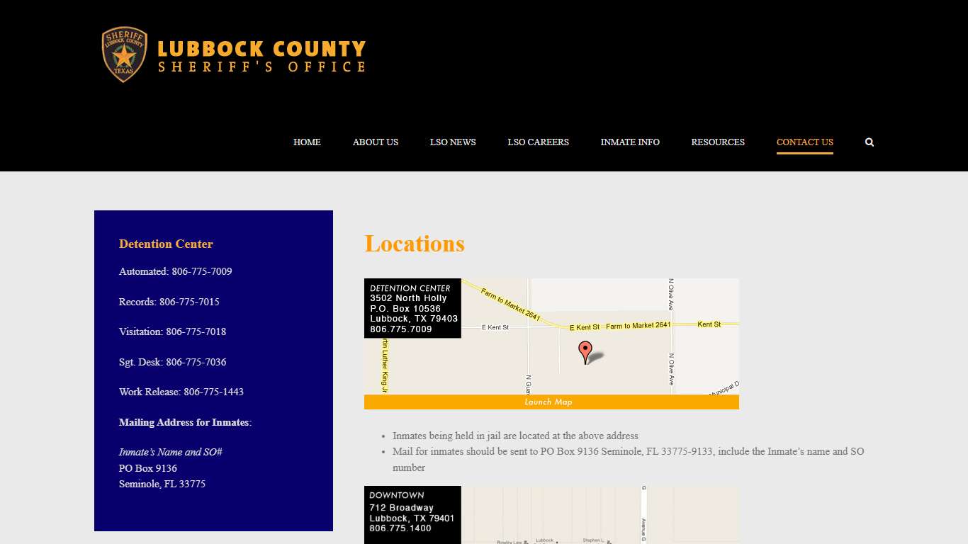 Contact – Lubbock County Sheriff's Office | Dedicated to Service